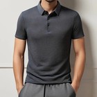 Men s Breathable Summer Polo Shirt Short Sleeve Business Casual Solid Top Gift