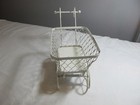 Vtg White Metal Doll Or Bear Stroller Display Japan