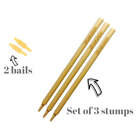 Bratla Cricket Wickets With Bails - Natural Color Portable Cricket Wickets 