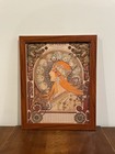 Mucha 1896 Zodiac Framed Print La Plume 12x15 Art Nouveau Astrology Bohemian Art