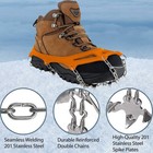 Anti Slip Crampons Ice Cleats For Hiking Snow Boots Shoes 19 Spikes