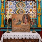 Antique Mexican Retablo 1957 Virgin Of Guadalupe Tin Folk Art Heart Miracle