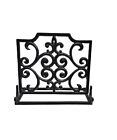 Rustic Cookbook Stand Metal Recipe Holder Vintage Black Heavy Cast Iron 10 x11 