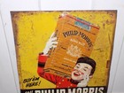 Vintage Phillip Morris Cigarettes Metal Embossed Sign