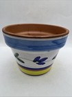 Caleca Italy Terracotta Pottery Clay Art Floral Pot Planter  4 5    X 6    Painted