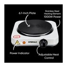 Single Burner 5 5  White Electric Hot Plate Portable Compact Countertop
