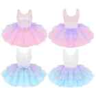 Kids Girls Sequins Ballet Tutu Dress Ballerina Stage Costumes Sleeveless Bowknot