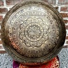 16 Inches Buddha Feet Carved - Tibetan Handmade Sound Healing Singing Bowl -deep