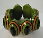 1980 s Runway Marion Godart Paris France Layered Lucite Oval Marquise Bracelet