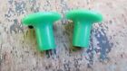 2 Hoosier   Cabinet Drawer Pulls  Door Handles Green W  Metal Banding   1  