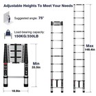 Augtarlion Aluminum Telescoping Extension Ladder 12 5 Ft  Folding Telescopic    