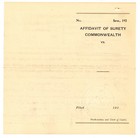 1928 Lycoming County Pa Court Affidavit Of Surety Albert J  Mason Signed Antique