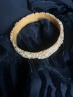 Vintage Celluloid Floral Repousse Bangle Bracelet  Made In Japan