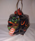 Vintage Royal Dragon Redware Teapot Figural Hand Painted  Japan Great Paint