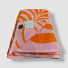 Aqua Home Orange Large Palm Leaf Floral Beach Towel  size 40 In X 70 In