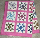 Vintage Quilt Hand Stitched 8-point Star 89    X 74    Farmhouse Rustic Granny Sewn