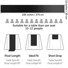 4 Pcs 12x108 Inch Black Satin Table Runner Wedding Banquet Party