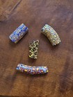 Antique Venetian Millefiori Glass African Trade Beads Multi-colored Lot Of 4