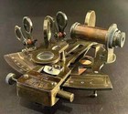 Vintage Maritime Brass Nautical Sextant With Leather Case - Kelvin Hughes London