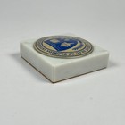 Florida International University Desk Paperweight  Marble Base  Metal Medallion