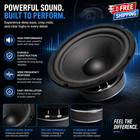 2 Goldwood Sound Gw-8028 Rubber Surround 8  Woofers 190w Each 8ohm Speakers