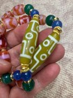 2pcs Tibetan Natural Agate Dzi  lucky  Beads W 9eyed Agate Dzi Bead Bracelets
