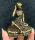 Old Tibet Buddhism Pure Bronze Milarepa Lama Lamaism Guru Monk Buddha Statue