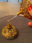 Vintage Glass And Brass Perfume Decanter