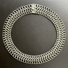 Vintage Mexico Sterling Silver Wide Chain Collar Necklace