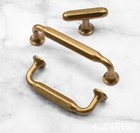 10 Pack Antique Brass Solid Cabinet Pulls 5 Inch Hole Centers Drawer Handles