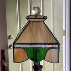 Vintage 7-1 4    Square Tiffany Style Arts   Crafts Slag Stained Glass Lamp Shade