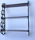 Vintage Scroll Cut Fretwork 3 Shelf Wood Wall Mount Curio Shelf 22x17x7