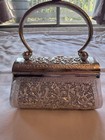 Vintage Handcrafted Silver Plated Ornate Filigree Floral Repousse Clutch Purse