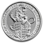 2016-2021 Great Britain Queen s Beast 2 Oz Silver Coins - 11 Coin Set   Case box