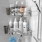 2pcs Corner Shower Caddy Shelf Bathroom Organizer Storage Holder Rack With Hooks