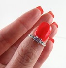  925 Sterling Silver Purple Cz Ring Stackable Small Child s Oval Size 4 75