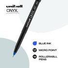 Uni-ball Onyx Rollerball Pens  Micro Point  0 5 Mm  Black Barrel  Blue Ink  Pack