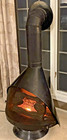 Mid Century Modern Cone Fireplace Vintage Black Malm Style Electric Log 30  Mcm