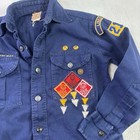 Vtg Boy Scouts Of America Uniform Blue Long Sleeve Button Up  Shirt Kids Boys