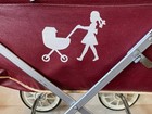 Vintage 1950 s Baby Doll Stroller Metal Frame Vinyl Body W 2 Piece Bedding Nice 