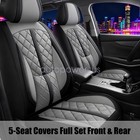 Full Set For Hyundai Car 5-seat Covers Faux Leather Cushion Covers Gray