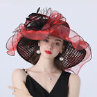 Women Feathers Hats Kentucky Derby Hat Flounce Cocktail Tea Party Church Dress      