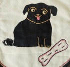 Vintage Hand Applique Puppy Dog With Big Bone Baby Bib
