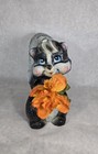 Vintage Skunk Bank Art Line Wildlife Plastic Blow Mold Flowers Stopper 10 