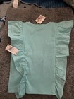 Jessica Simpson Girls Blue Knit Ribbed Ruffle Short Sleeve Crew Neck Top 14 16