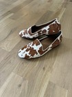 Vionic Women s Cow Animal Print Slip-on Loafer Flats Fur Round Toe 8 39