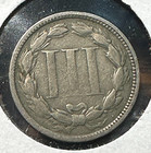 1865 3 Cent Nickel Nice Original Fine Die Breaks Chrc
