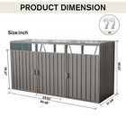 Outdoor Garbage Can Storage Shed Metal Garden Bin Shed For 3 Trash Cans Garden