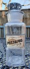 Antique  Apothecary Pharmacy Bottle Pot Sulphas- Lug glass Label   Stopper 8 37 