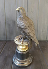 Eagle Bronze Statue Sculpture Falcon Animal Decor Pedestal Marble France J b 31c